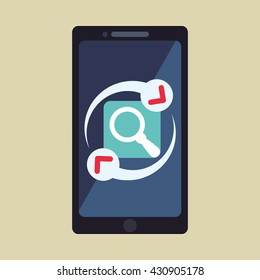 Smartphone design. App icon. White background  , vector