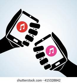 Smartphone design, contact and technology concept, editable vector