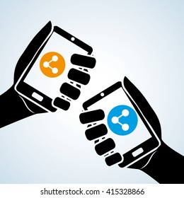 Smartphone design, contact and technology concept, editable vector