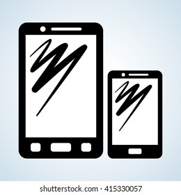 Smartphone design, contact and technology concept, editable vector