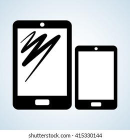 Smartphone design, contact and technology concept, editable vector