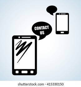 Smartphone design, contact and technology concept, editable vector