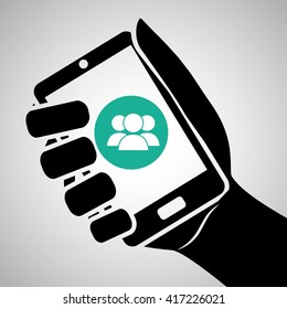 Smartphone design, contact and technology concept, editable vector