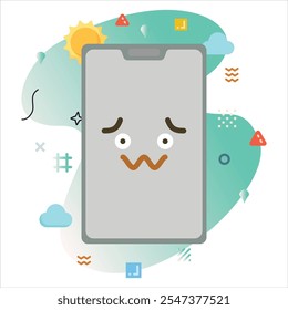 Smartphone Design with a Cute Emoji Expressing stupid, Featuring a Modern Background and Clean Minimalist Aesthetics | stupid Emoji Icon Design on Smartphone Screen