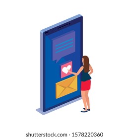 Smartphone design, Digital technology communication social media internet and web theme Vector illustration