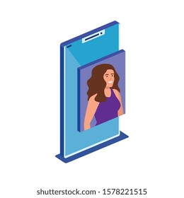 Smartphone design, Digital technology communication social media internet and web theme Vector illustration