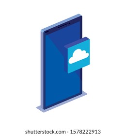 Smartphone design, Digital technology communication social media internet and web theme Vector illustration