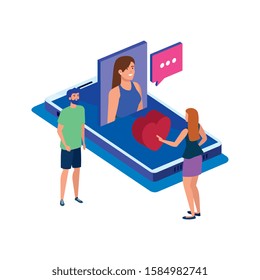 Smartphone design, Digital technology communication social media internet and web theme Vector illustration