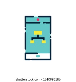 Smartphone design, Digital technology communication social media internet web and cellular theme Vector illustration