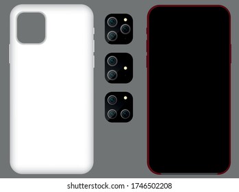 Smartphone design front isolated. Mobile phone mockup concept. Vector illustration.