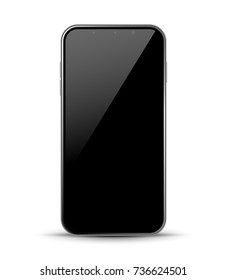 Smartphone design front isolated. Mobile phone mockup concept. Vector illustration.