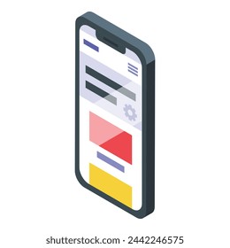 Smartphone design icon isometric vector. Marketing site. Desktop monitor