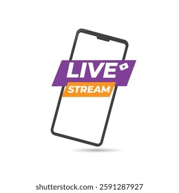 smartphone design live streaming icon illustration