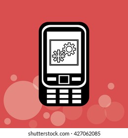 Smartphone design. Media icon. Flat illustration, technology vector