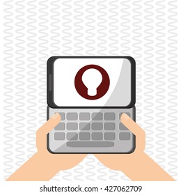 Smartphone design. Media icon. Flat illustration, technology vector