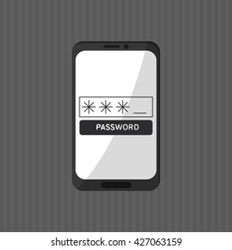 Smartphone design. Media icon. Flat illustration, technology vector