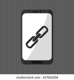 Smartphone design. Media icon. Flat illustration, technology vector