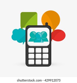 Smartphone design. Media icon. Flat illustration