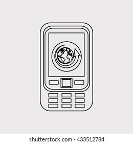 Smartphone design. Media icon. Flat illustration, vector graphic