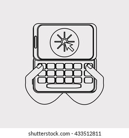 Smartphone design. Media icon. Flat illustration, vector graphic