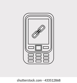 Smartphone design. Media icon. Flat illustration, vector graphic