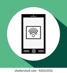Smartphone design. Media icon. Flat illustration, vector graphic