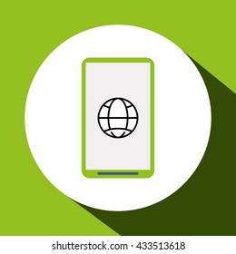 Smartphone design. Media icon. Flat illustration, vector graphic