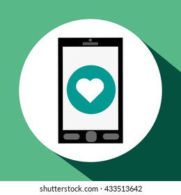 Smartphone design. Media icon. Flat illustration, vector graphic