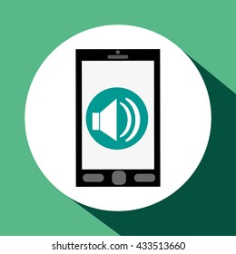 Smartphone design. Media icon. Flat illustration, vector graphic