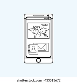 Smartphone design. Media icon. Flat illustration, vector graphic