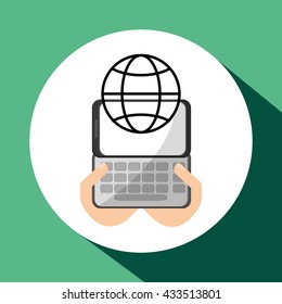 Smartphone design. Media icon. Flat illustration, vector graphic