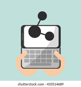Smartphone design. Media icon. Flat illustration, vector graphic
