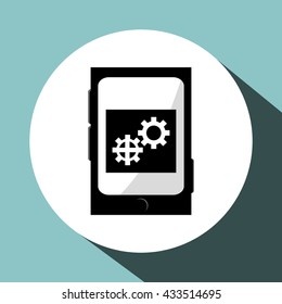 Smartphone design. Media icon. Flat illustration, vector graphic