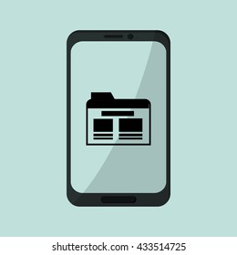 Smartphone design. Media icon. Flat illustration, vector graphic
