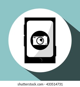 Smartphone design. Media icon. Flat illustration, vector graphic