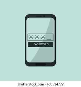 Smartphone design. Media icon. Flat illustration, vector graphic