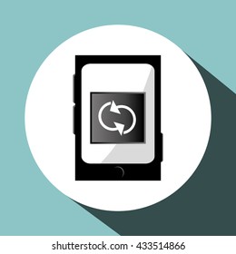 Smartphone design. Media icon. Flat illustration, vector graphic