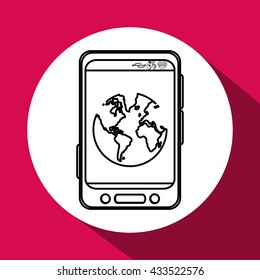 Smartphone design. Media icon. Flat illustration, vector graphic