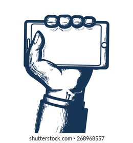 Smartphone design over white background, vector illustration.