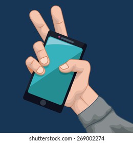 Smartphone design over white background, vector illustration.