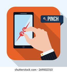 Smartphone design over white background, vector illustration.