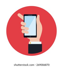 Smartphone design over white background, vector illustration.