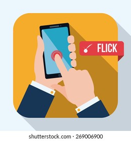Smartphone design over white background, vector illustration.