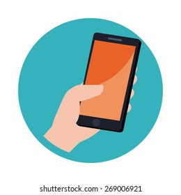 Smartphone design over white background, vector illustration.