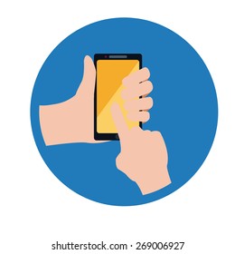Smartphone design over white background, vector illustration.