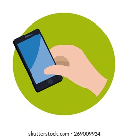 Smartphone design over white background, vector illustration.