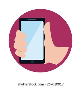 Smartphone design over white background, vector illustration.