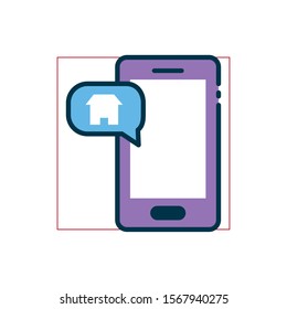 Smartphone design, Smart home technology system innovation security monitoring and automation theme Vector illustration