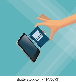 Smartphone design. technology icon. online concept, vector illustration