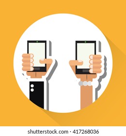 Smartphone design. technology icon. online concept, vector illustration